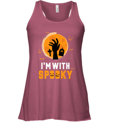 I'm With Spooky  Scary Halloween Costume Gift Women's Racerback Tank Women's Racerback Tank - HHHstores