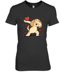 Dog Dabbing Heart For Valentine's Day Art Graphics Gift Women's Premium T-Shirt