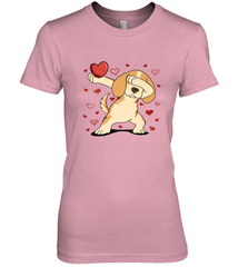 Dog Dabbing Heart For Valentine's Day Art Graphics Gift Women's Premium T-Shirt Women's Premium T-Shirt - HHHstores