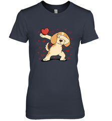 Dog Dabbing Heart For Valentine's Day Art Graphics Gift Women's Premium T-Shirt Women's Premium T-Shirt - HHHstores