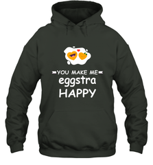 You Make Me Eggstra happy,Funny Valentine His and Her Couple Hooded Sweatshirt Hooded Sweatshirt - HHHstores