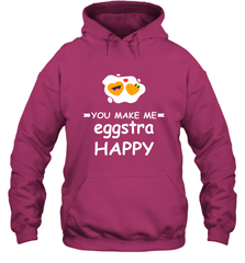 You Make Me Eggstra happy,Funny Valentine His and Her Couple Hooded Sweatshirt Hooded Sweatshirt - HHHstores