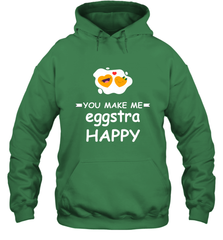 You Make Me Eggstra happy,Funny Valentine His and Her Couple Hooded Sweatshirt Hooded Sweatshirt - HHHstores