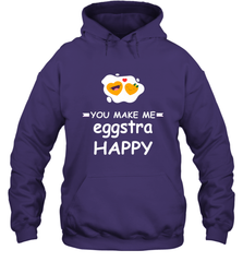 You Make Me Eggstra happy,Funny Valentine His and Her Couple Hooded Sweatshirt Hooded Sweatshirt - HHHstores