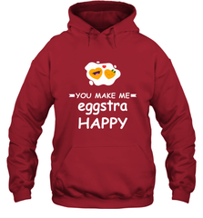 You Make Me Eggstra happy,Funny Valentine His and Her Couple Hooded Sweatshirt Hooded Sweatshirt - HHHstores