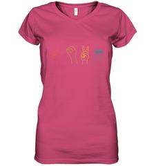 Love ASL Sign language Alphabet Valentines Day Gift idea Women's V-Neck T-Shirt Women's V-Neck T-Shirt - HHHstores