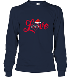 NFL San Francisco 49ers Logo Christmas Santa Hat Love Heart Football Team Long Sleeve T-Shirt