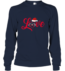 NFL San Francisco 49ers Logo Christmas Santa Hat Love Heart Football Team Long Sleeve T-Shirt Long Sleeve T-Shirt - HHHstores