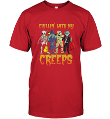 Chillin With My Creeps Vampire Halloween Skeleton Witch Men's T-Shirt Men's T-Shirt - HHHstores