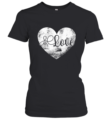 Love Valentines Day Heart Vintage Gift For Men Women Women's T-Shirt Women's T-Shirt / Black / S Women's T-Shirt - HHHstores