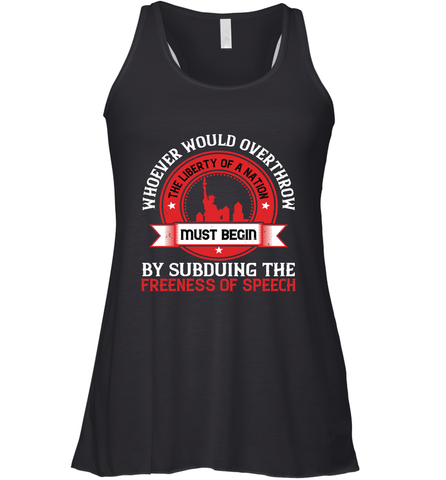 Whoever would overthrow the liberty of a nation must begin by subduing the freeness of speech 01 Women's Racerback Tank Women's Racerback Tank / Black / XS Women's Racerback Tank - HHHstores