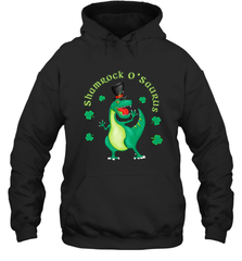 T Rex Dinosaur St. Patrick's Day Irish Funny Hooded Sweatshirt Hooded Sweatshirt - HHHstores