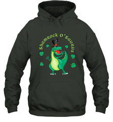 T Rex Dinosaur St. Patrick's Day Irish Funny Hooded Sweatshirt Hooded Sweatshirt - HHHstores