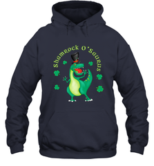T Rex Dinosaur St. Patrick's Day Irish Funny Hooded Sweatshirt Hooded Sweatshirt - HHHstores