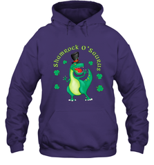 T Rex Dinosaur St. Patrick's Day Irish Funny Hooded Sweatshirt Hooded Sweatshirt - HHHstores