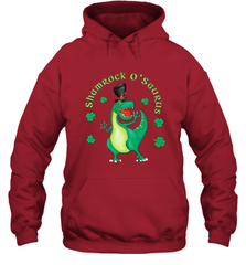 T Rex Dinosaur St. Patrick's Day Irish Funny Hooded Sweatshirt Hooded Sweatshirt - HHHstores