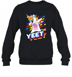 Colorful Dabbing Dancing Unicorn Celebration Yeet Crewneck Sweatshirt