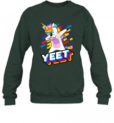 Colorful Dabbing Dancing Unicorn Celebration Yeet Crewneck Sweatshirt Crewneck Sweatshirt - HHHstores