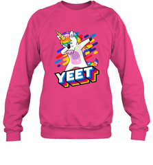 Colorful Dabbing Dancing Unicorn Celebration Yeet Crewneck Sweatshirt Crewneck Sweatshirt - HHHstores