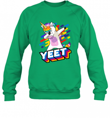 Colorful Dabbing Dancing Unicorn Celebration Yeet Crewneck Sweatshirt Crewneck Sweatshirt - HHHstores