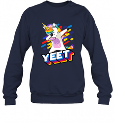 Colorful Dabbing Dancing Unicorn Celebration Yeet Crewneck Sweatshirt