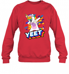 Colorful Dabbing Dancing Unicorn Celebration Yeet Crewneck Sweatshirt Crewneck Sweatshirt - HHHstores