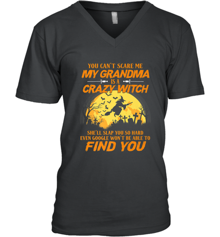 You can't scare me My grandma is a crazy witch Men's V-Neck Men's V-Neck / Black / S Men's V-Neck - HHHstores