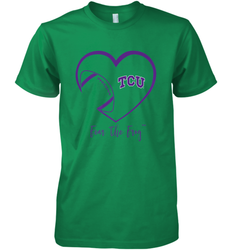 TCU Horned Frogs Football Inside Heart  Team Men's Premium T-Shirt