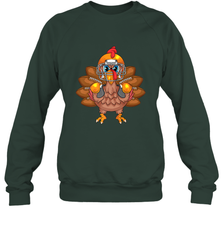 Cool Turkey Football Feathers Funny Thanksgiving Sports Gift Crewneck Sweatshirt Crewneck Sweatshirt - HHHstores