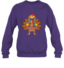 Cool Turkey Football Feathers Funny Thanksgiving Sports Gift Crewneck Sweatshirt Crewneck Sweatshirt - HHHstores