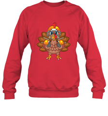 Cool Turkey Football Feathers Funny Thanksgiving Sports Gift Crewneck Sweatshirt Crewneck Sweatshirt - HHHstores