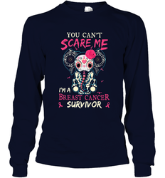 You can't Scare Me I'm Breast Cancer Survivor Elephant Funny Long Sleeve T-Shirt