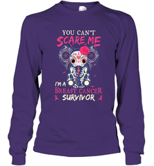 You can't Scare Me I'm Breast Cancer Survivor Elephant Funny Long Sleeve T-Shirt Long Sleeve T-Shirt - HHHstores