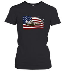 UH 1 UH1 Huey Helicopter T shirt American Flag usa Women's T-Shirt Women's T-Shirt - HHHstores
