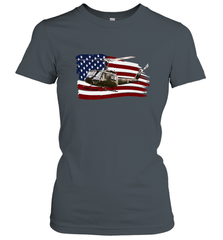 UH 1 UH1 Huey Helicopter T shirt American Flag usa Women's T-Shirt Women's T-Shirt - HHHstores