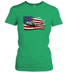 UH 1 UH1 Huey Helicopter T shirt American Flag usa Women's T-Shirt Women's T-Shirt - HHHstores