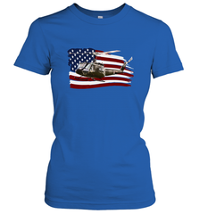 UH 1 UH1 Huey Helicopter T shirt American Flag usa Women's T-Shirt Women's T-Shirt - HHHstores