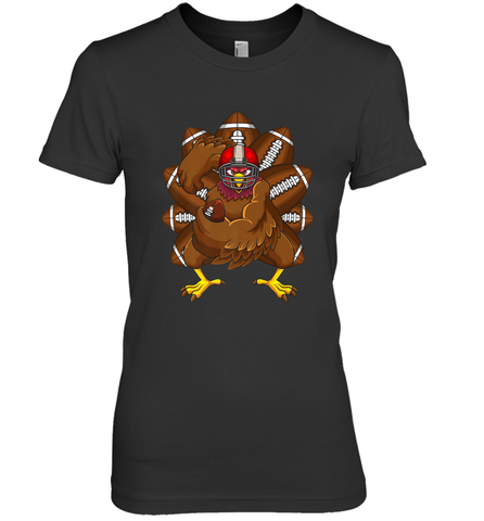 Cool Turkey Football Feathers Funny Thanksgiving Sports Women's Premium T-Shirt Women's Premium T-Shirt / Black / XS Women's Premium T-Shirt - HHHstores
