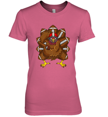 Cool Turkey Football Feathers Funny Thanksgiving Sports Women's Premium T-Shirt Women's Premium T-Shirt - HHHstores