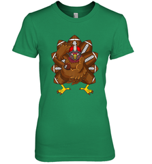 Cool Turkey Football Feathers Funny Thanksgiving Sports Women's Premium T-Shirt Women's Premium T-Shirt - HHHstores