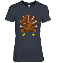 Cool Turkey Football Feathers Funny Thanksgiving Sports Women's Premium T-Shirt Women's Premium T-Shirt - HHHstores