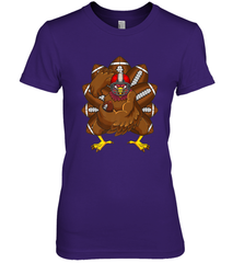 Cool Turkey Football Feathers Funny Thanksgiving Sports Women's Premium T-Shirt Women's Premium T-Shirt - HHHstores