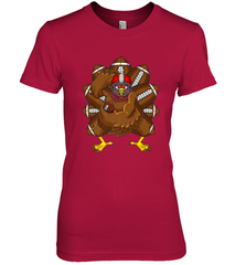 Cool Turkey Football Feathers Funny Thanksgiving Sports Women's Premium T-Shirt Women's Premium T-Shirt - HHHstores
