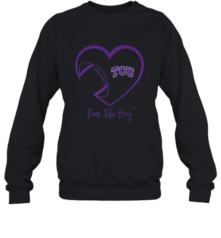 TCU Horned Frogs Football Inside Heart  Team Crewneck Sweatshirt Crewneck Sweatshirt / Black / S Crewneck Sweatshirt - HHHstores