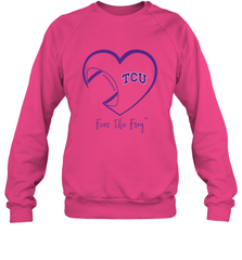 TCU Horned Frogs Football Inside Heart  Team Crewneck Sweatshirt Crewneck Sweatshirt - HHHstores
