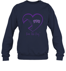 TCU Horned Frogs Football Inside Heart  Team Crewneck Sweatshirt Crewneck Sweatshirt - HHHstores