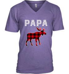 Papa Moose Red Plaid Christmas Pajama Men's V-Neck Men's V-Neck - HHHstores