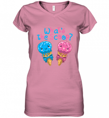 Gender Reveal Family Party Ice Cream What's the Scoop Women's V-Neck T-Shirt Women's V-Neck T-Shirt - HHHstores
