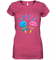 Gender Reveal Family Party Ice Cream What's the Scoop Women's V-Neck T-Shirt Women's V-Neck T-Shirt - HHHstores