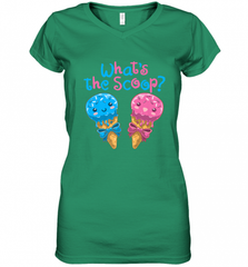 Gender Reveal Family Party Ice Cream What's the Scoop Women's V-Neck T-Shirt Women's V-Neck T-Shirt - HHHstores